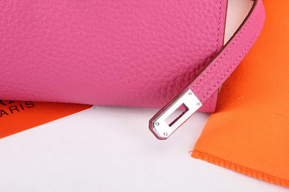 High Quality Hermes Kelly Bi-Fold Wallet A708 Roseo Fake